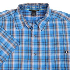 Marmot Plaid Short Sleeve Button Up Shirt‎ Outdoor Hiking Casual Mens Large